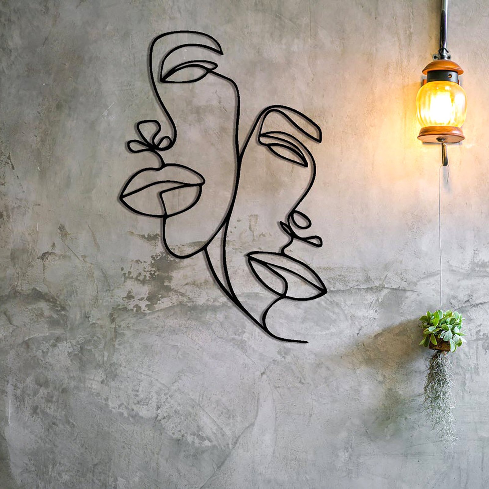 Couple Love Line Two Faces_2