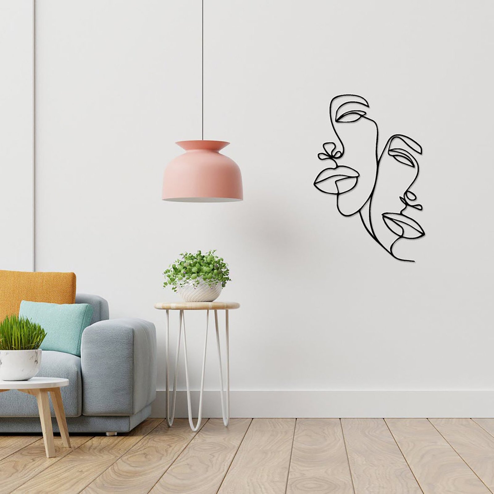 Couple Love Line Two Faces_4