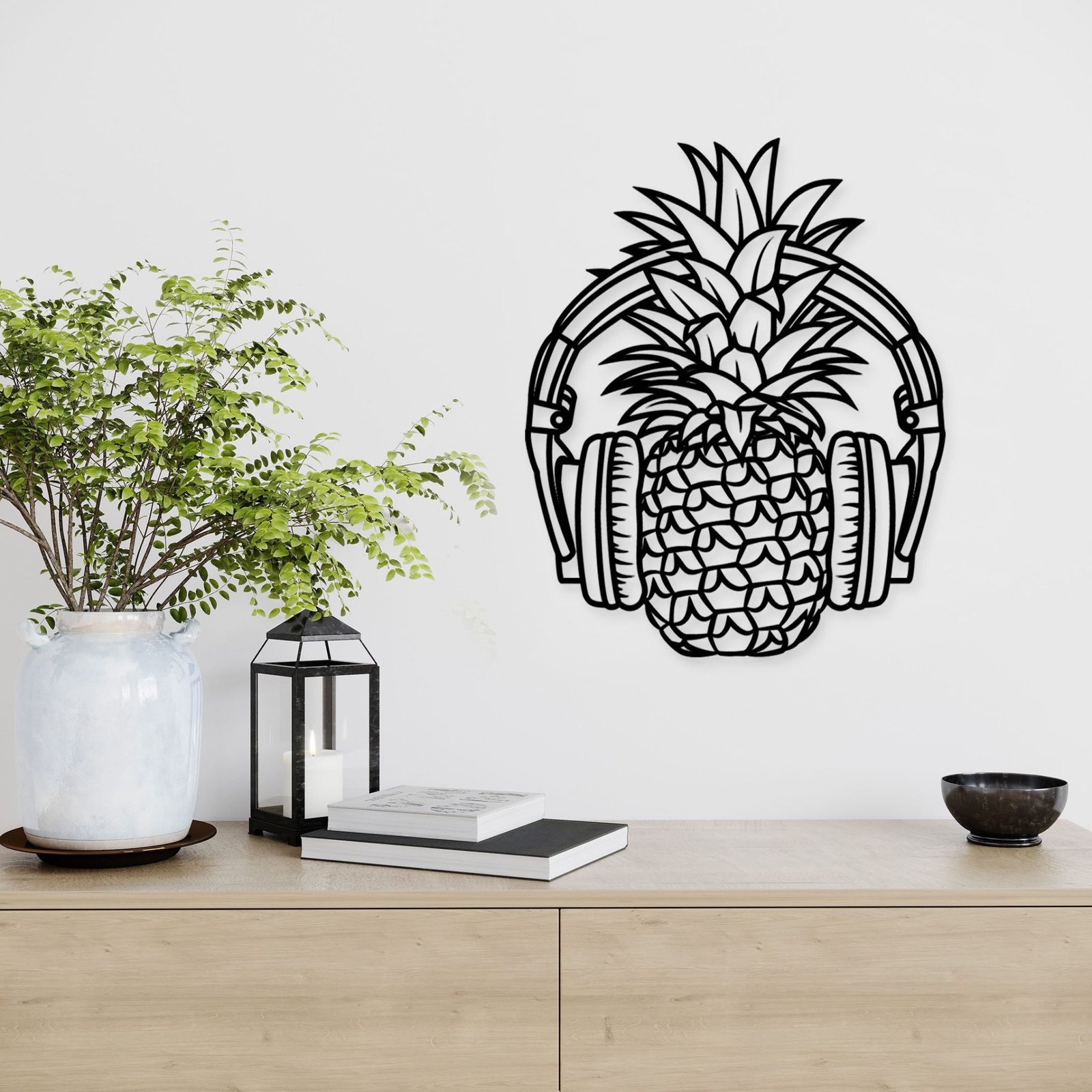 mockup poster frame in modern interior background with plant, Sc