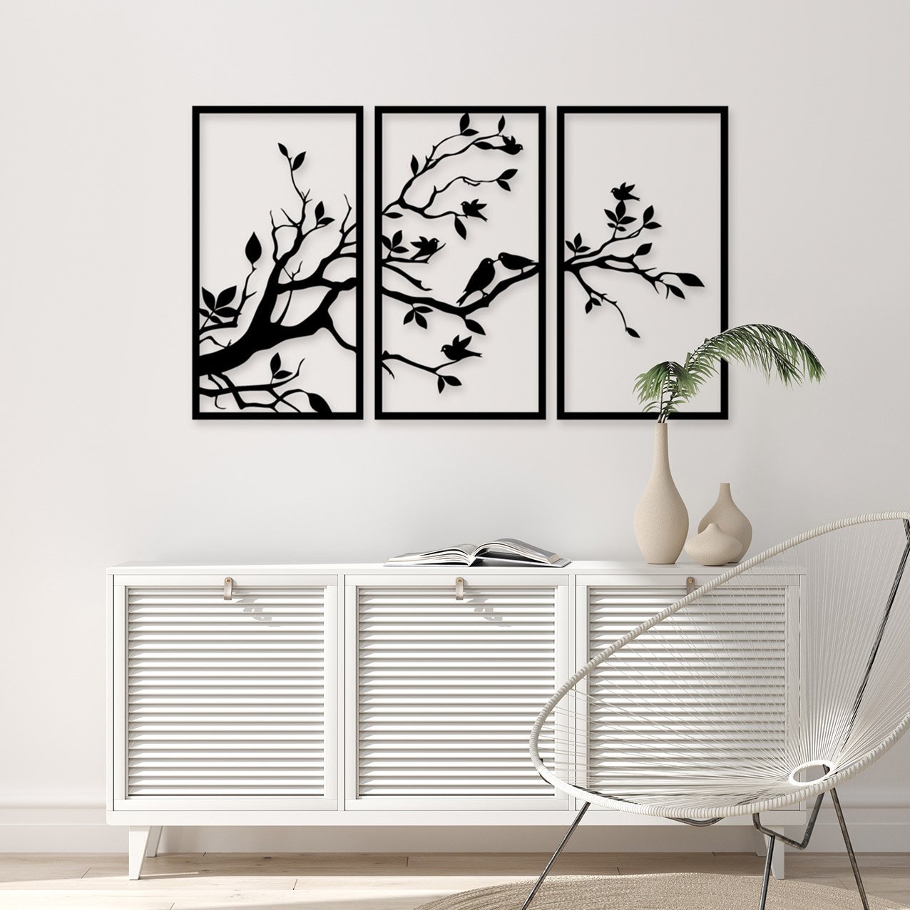 Tree Branches with Birds Trio_3
