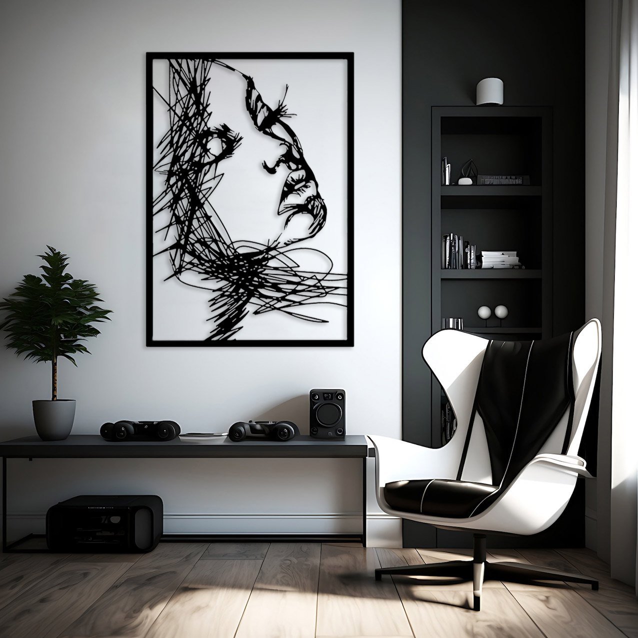 Hand Drawing of Woman Face_1