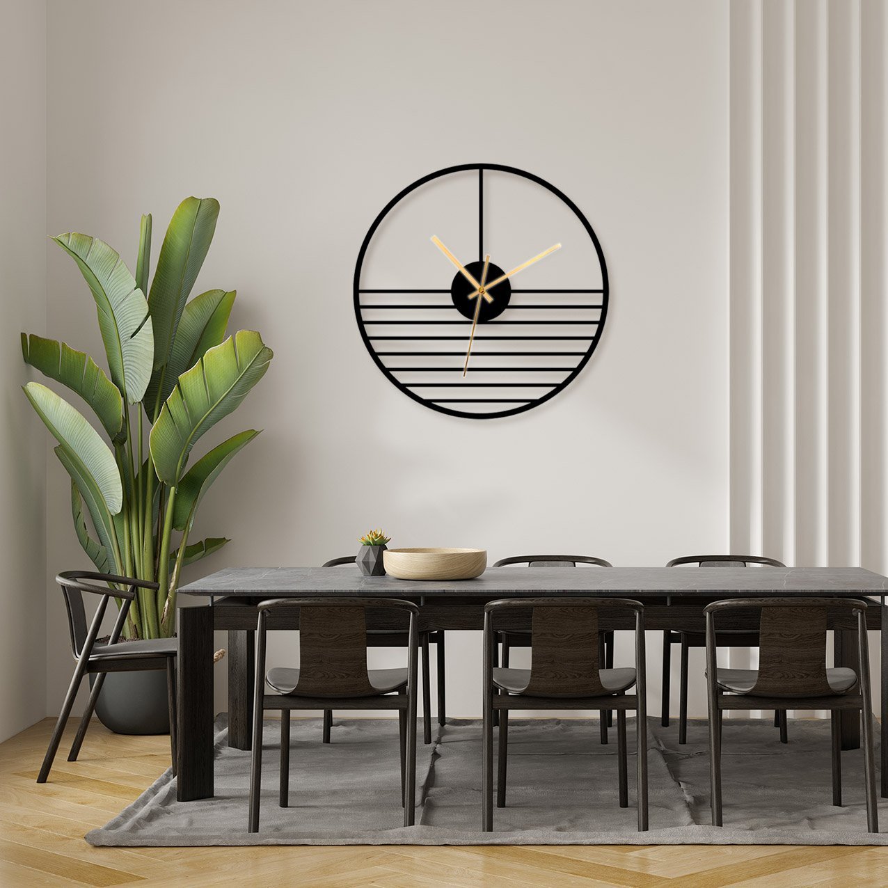 Minimalist Interior of modern living room 3D rendering