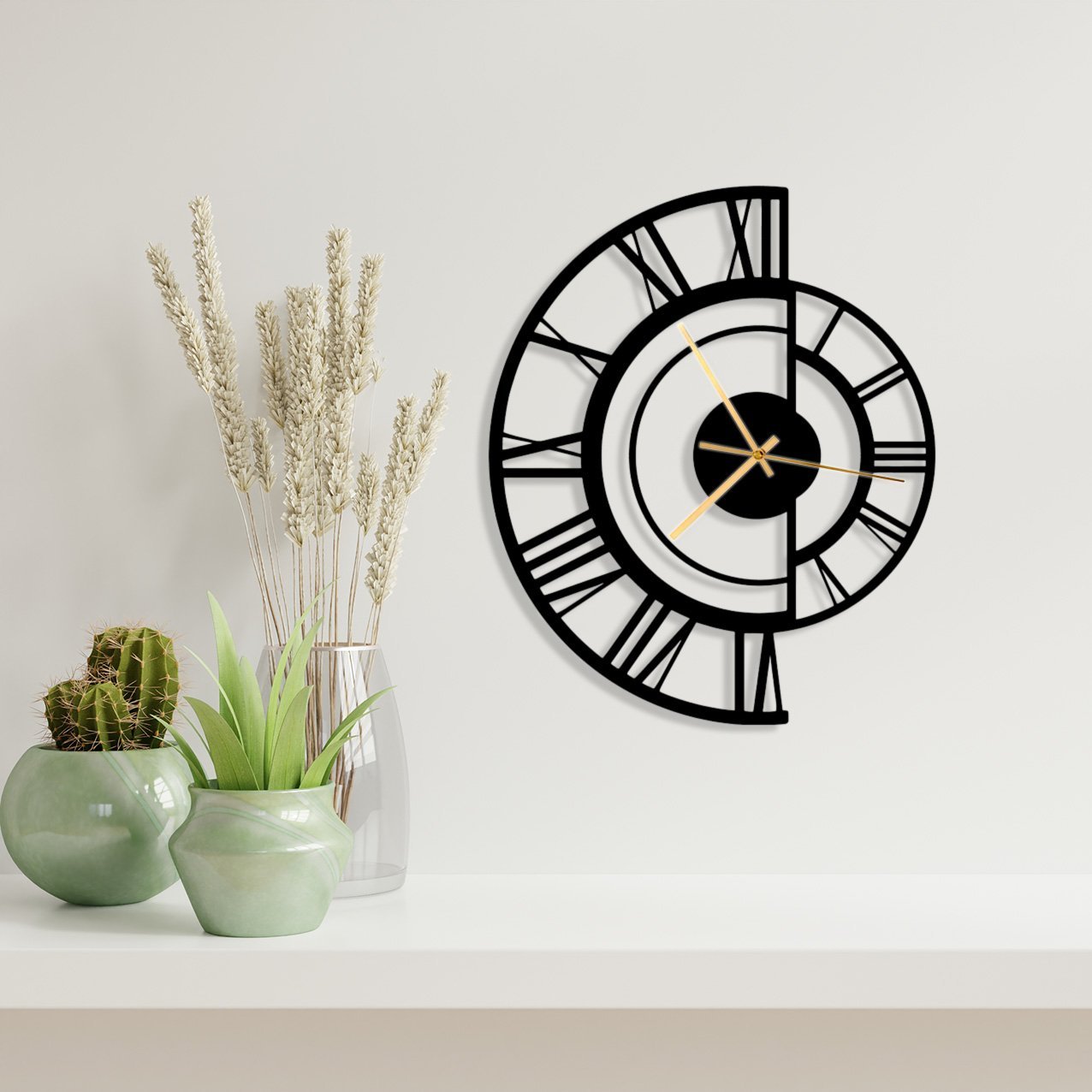 Mockup wall with plants on Shelf wooden.