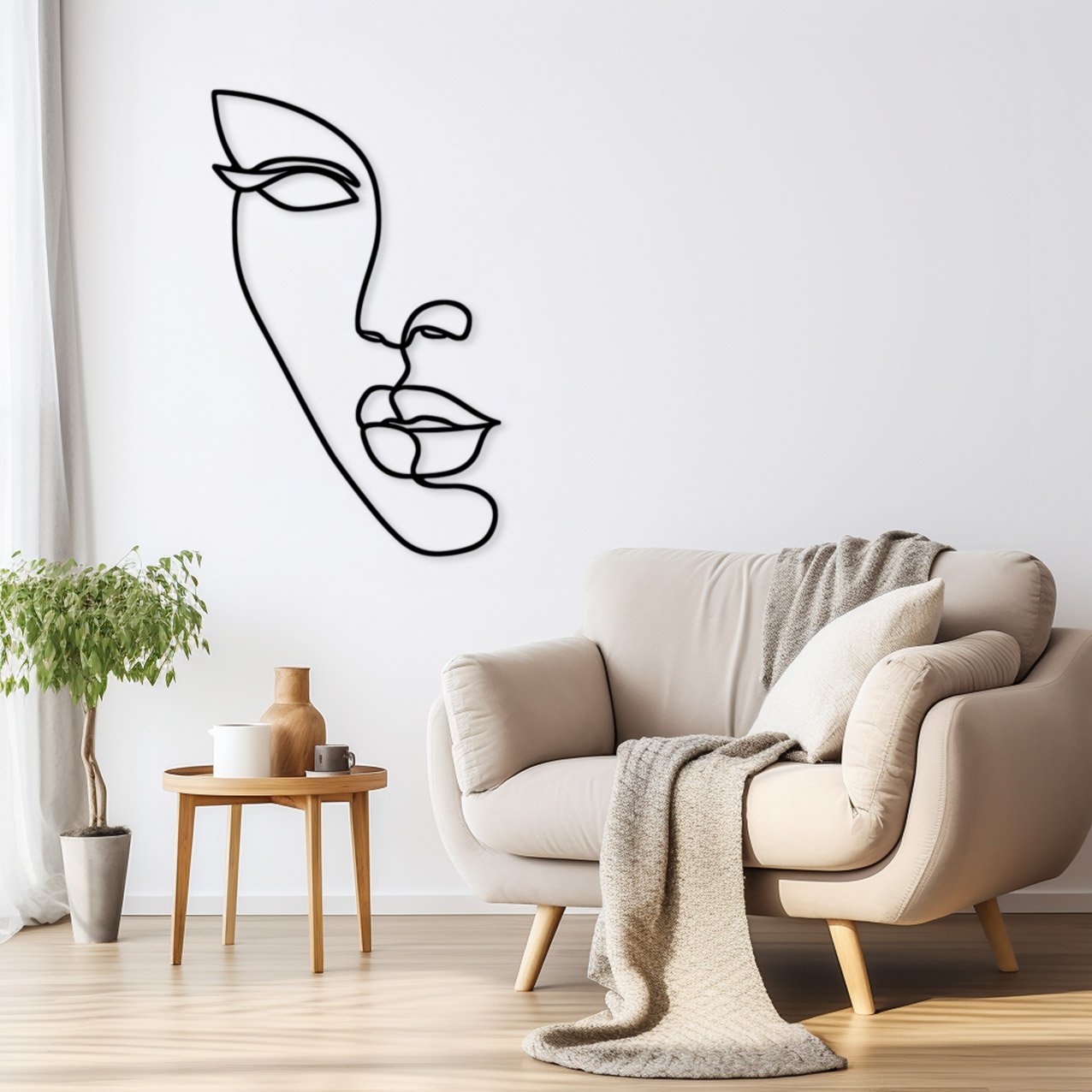 Woman Face Beauty Line Art_4