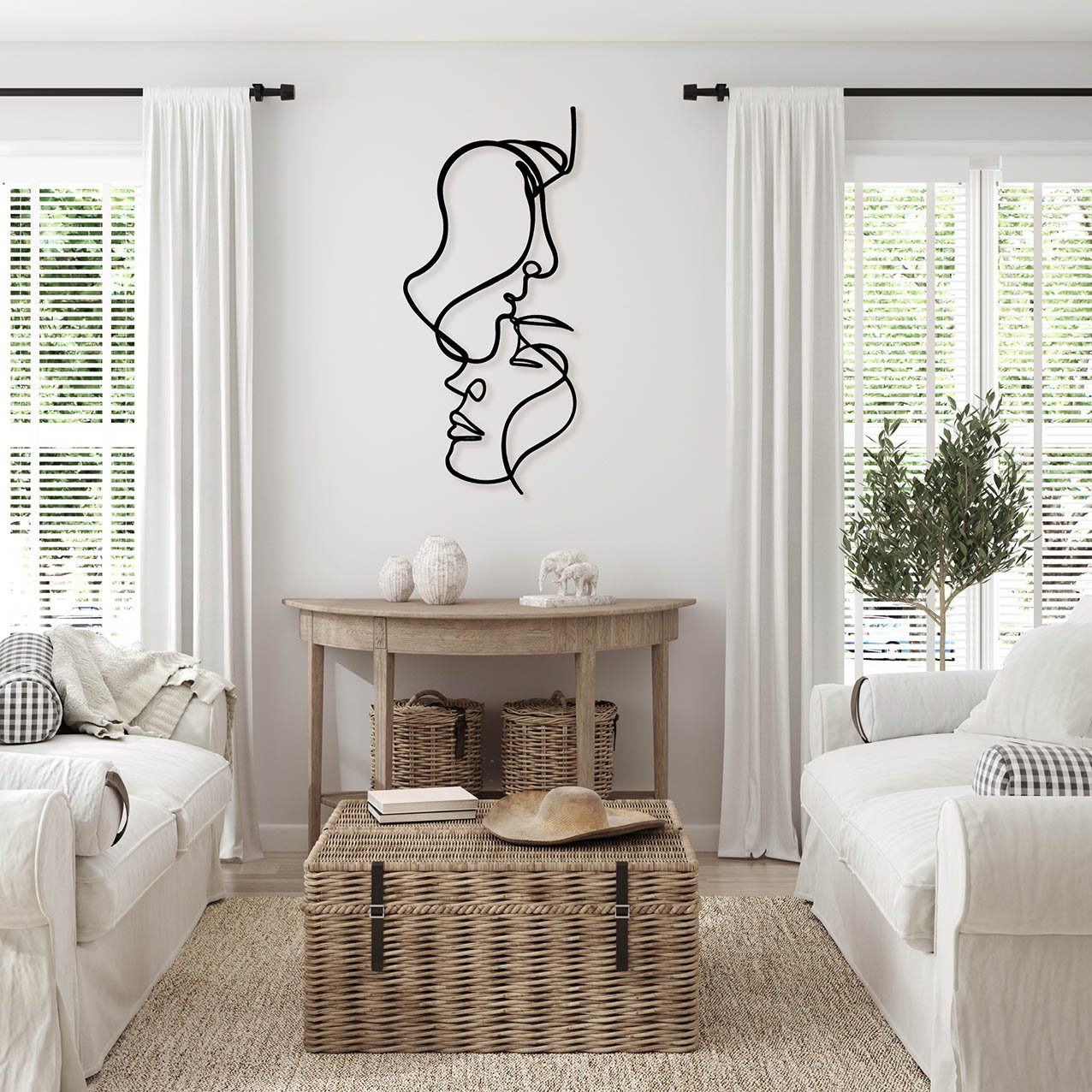 Two Faces Line Art - Style-2_1