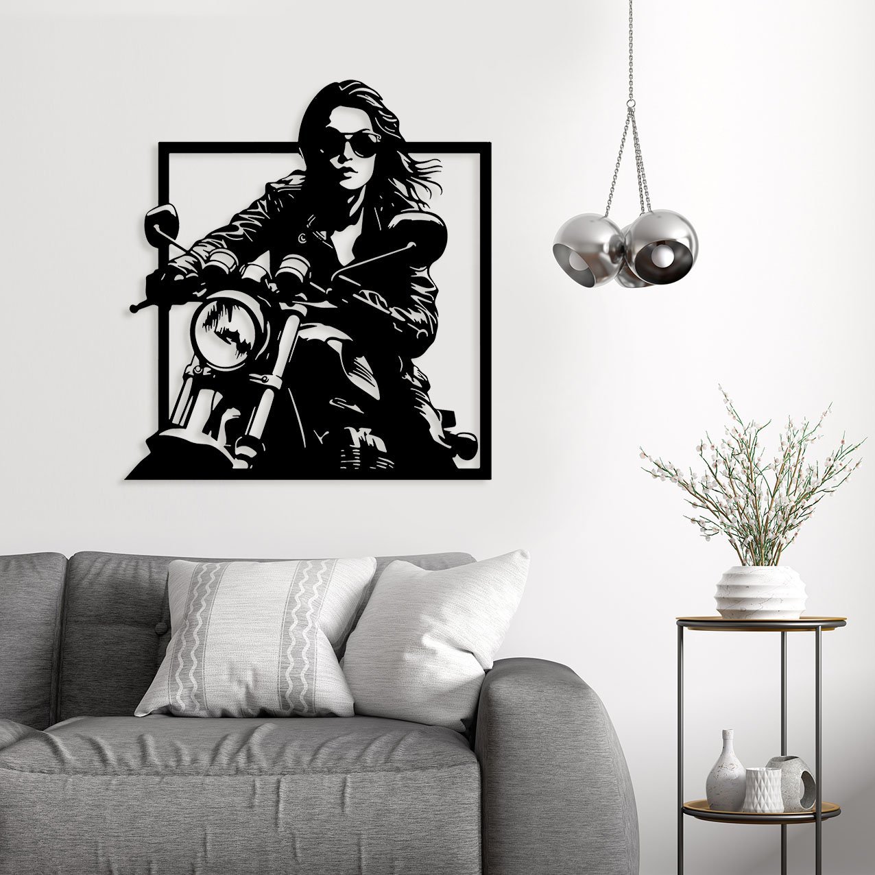 Interior of living room with sofa and mock up poster 3d renderin