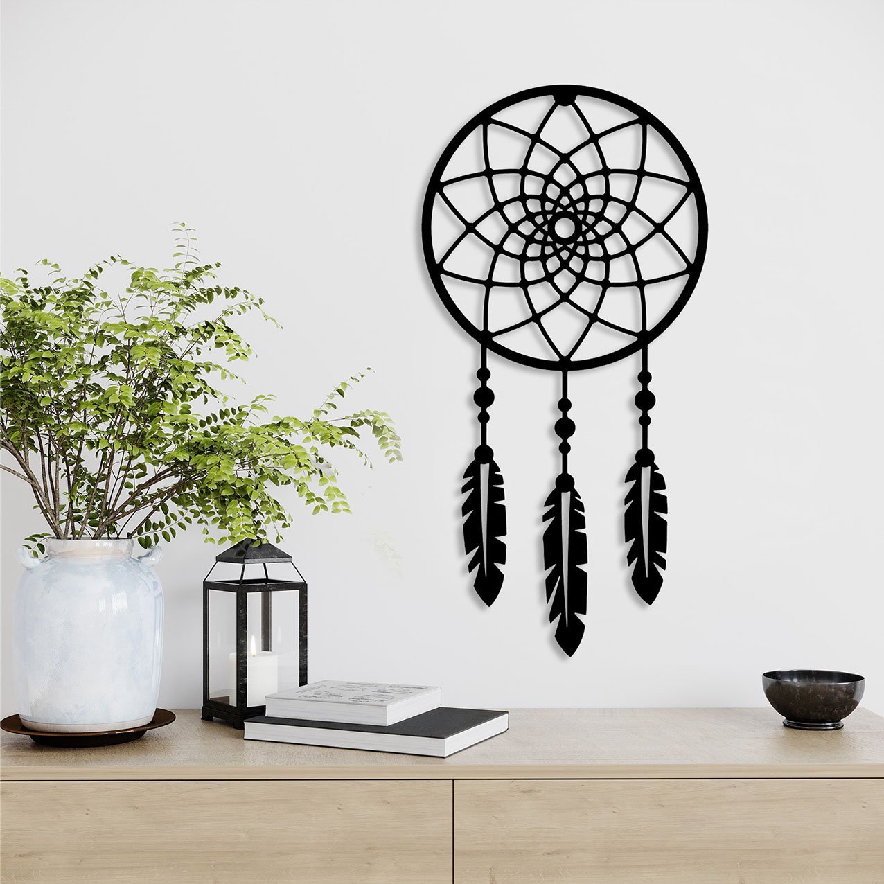 mockup poster frame in modern interior background with plant, Sc