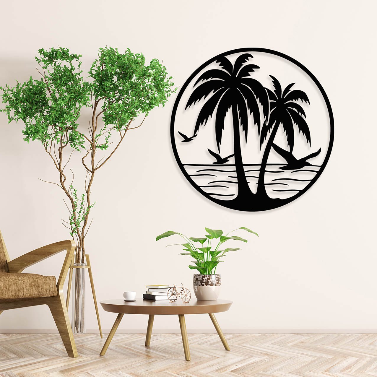 Interior of living room with armchair 3d rendering