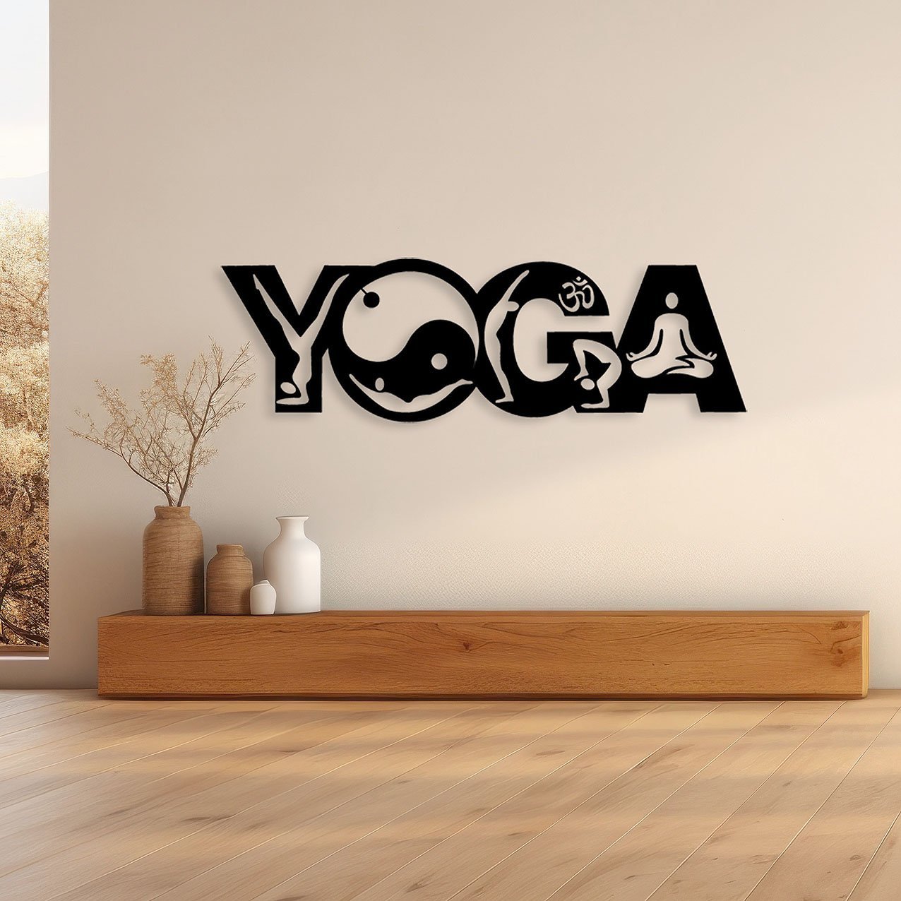 Empty room with bog window and wooden floor