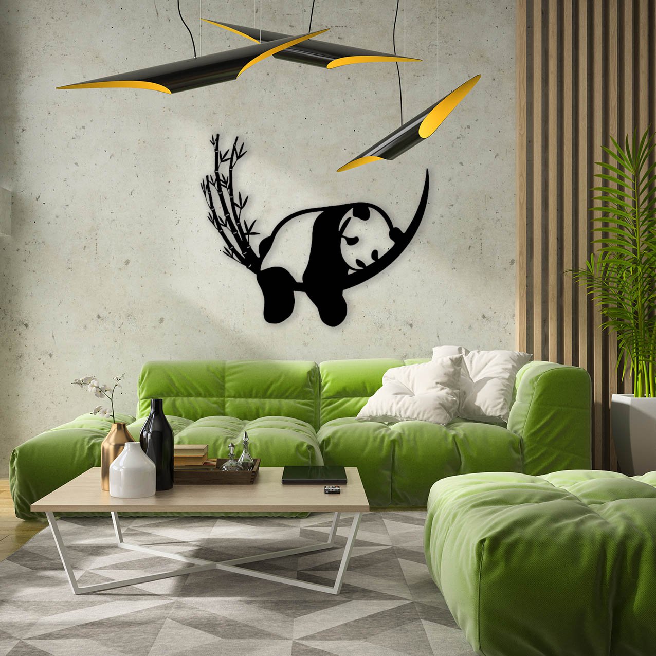 Interior modern design room 3D illustration